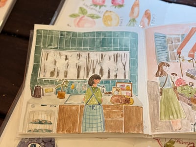 輕水彩：廚房裡的四季光景5