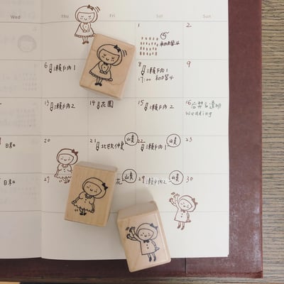 嗨！我的女孩｜Ariselin Design 木製印章｜全套7