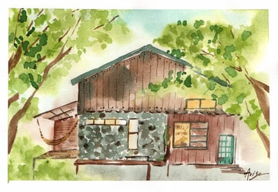 輕水彩課：台東的森林家屋3