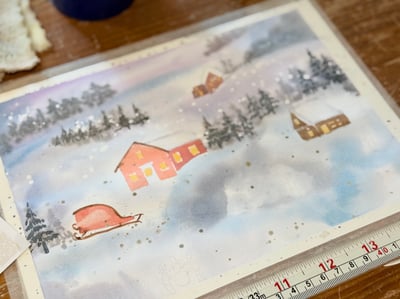 輕水彩課：挪威滑雪趣4