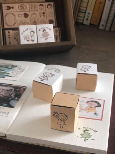 嗨！我的女孩｜Ariselin Design 木製印章｜全套4