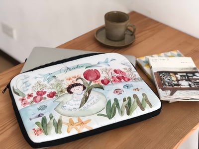 水彩跳上生活小物—我的拇指姑娘：筆電包｜Ariselin Design 水彩課｜8