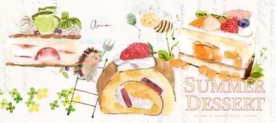 輕水彩課：夏日的清涼點心4