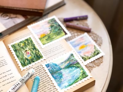 油粉彩課：郵票裡的印象派風景7