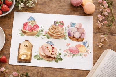 輕水彩課：沖繩港川區的菓子店（甜點篇）2