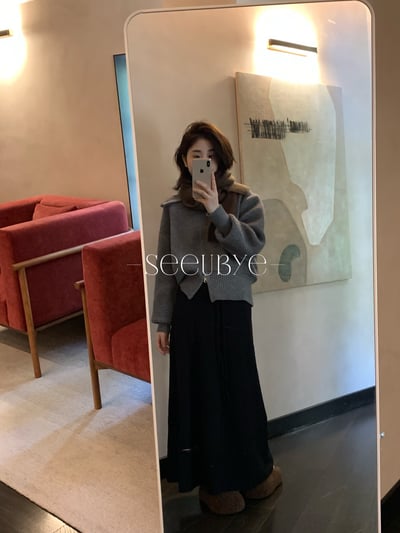 羊絨微傘狀半身裙4