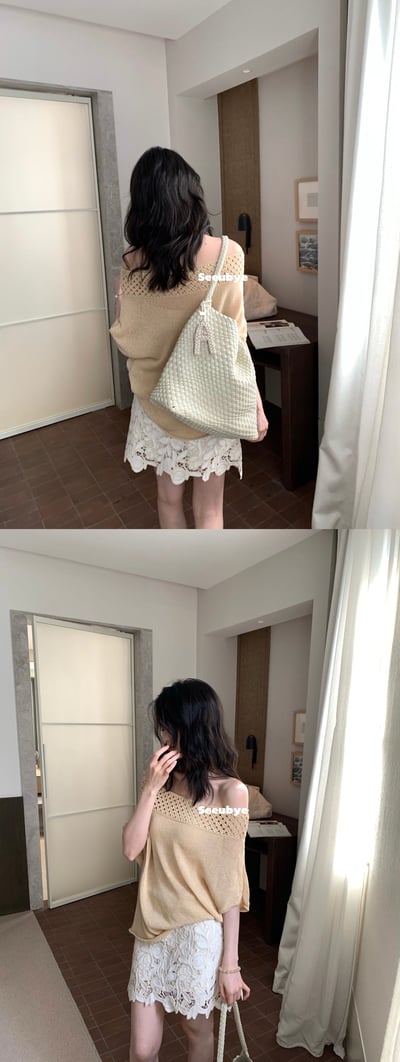 美暈溫柔斜肩上衣7