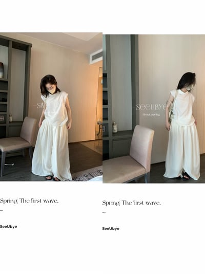 輕薄天絲小飛袖套裝｜很通勤2