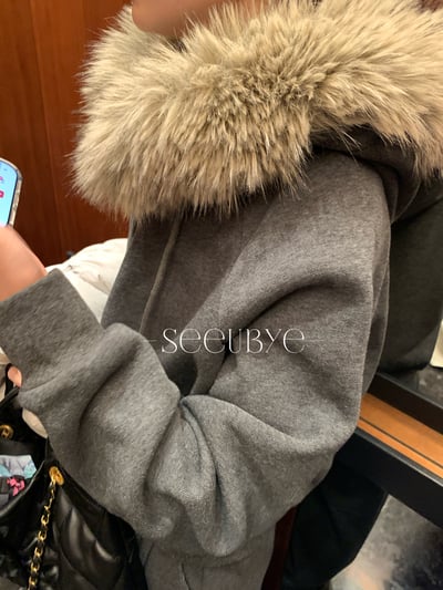 冬天必買｜真毛領加絨舒服衛衣套裝9