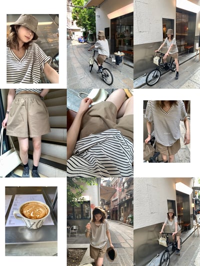 每年四月份就會出一件｜很好穿的v領條紋tee5