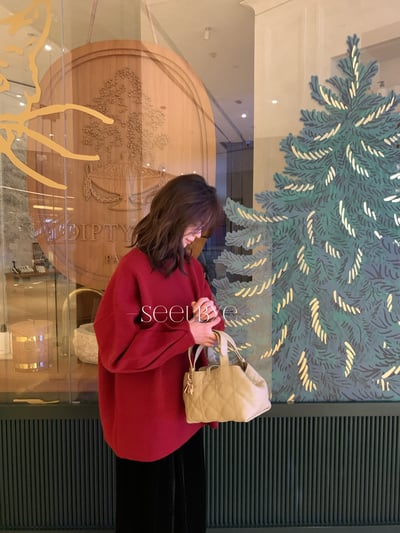 盤扣中國紅｜新年聖誕毛衣9