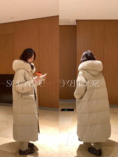 黑標｜大狐狸毛（可拆）大被子羽絨外套9