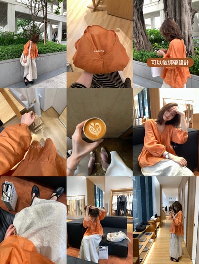 100%薴麻後綁帶襯衫（高貨）8