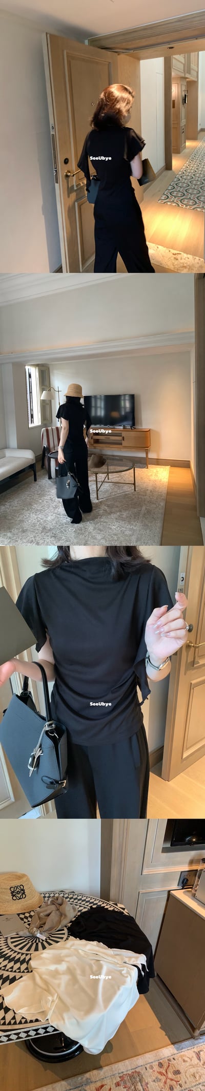 木耳邊（超遮手臂）莫代爾棉tee5