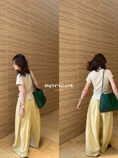 一條亞麻奶黃神褲1