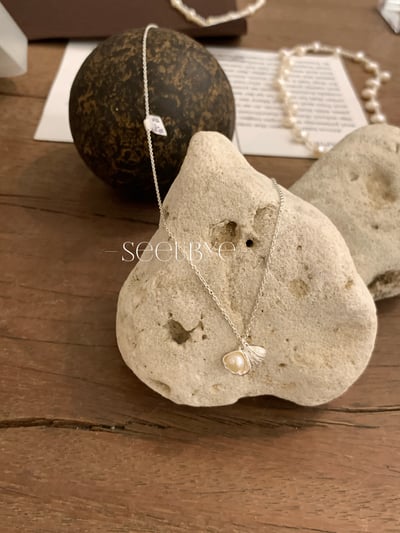 開口真貝珠項鍊｜925純銀超重工8