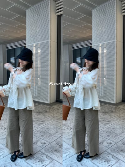 橄欖綠八分直筒褲8