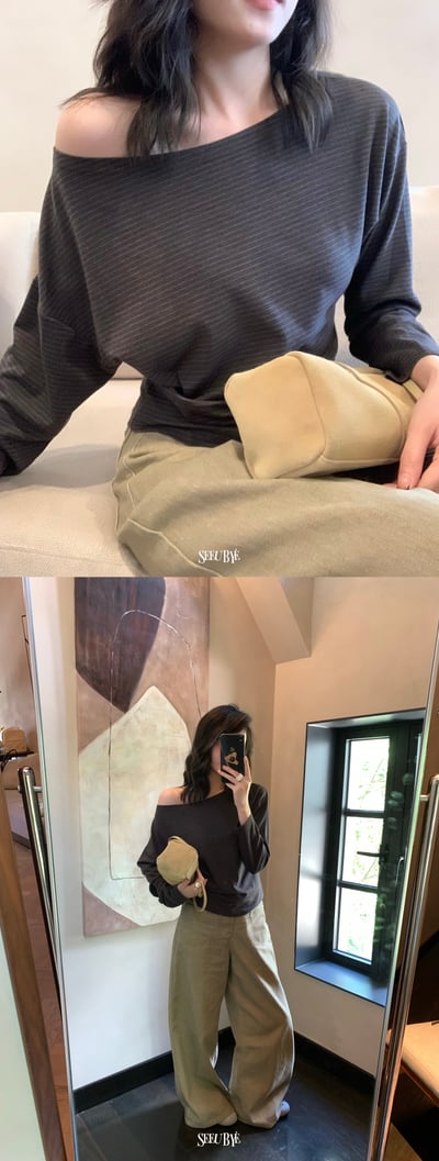 兩穿貝殼釦條紋長袖4