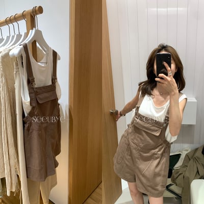 一條不挑人的軟牛仔背帶短褲11