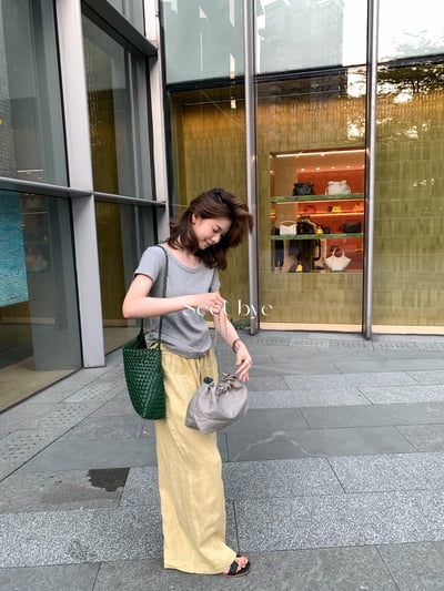 一條亞麻奶黃神褲7