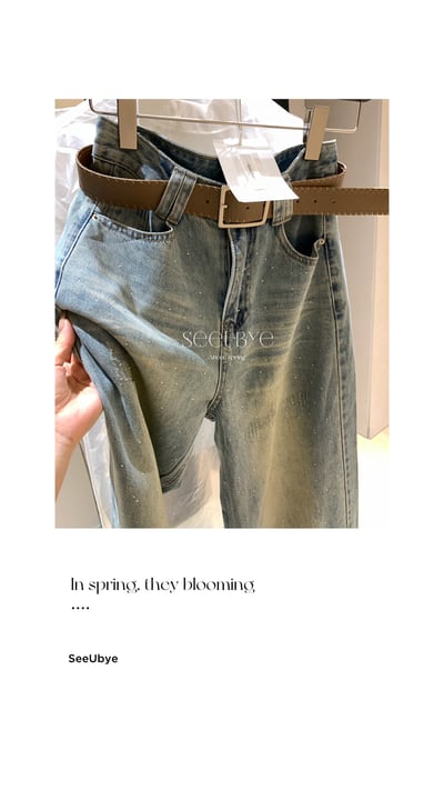 時髦小細亮片牛仔褲6