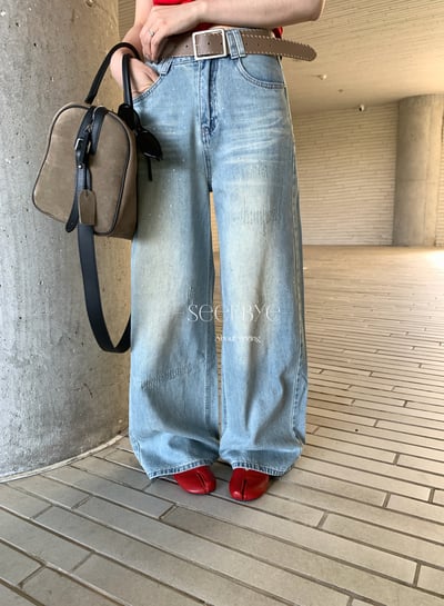 時髦小細亮片牛仔褲1