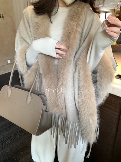 人生狐狸毛斗篷｜超溫暖壁爐9