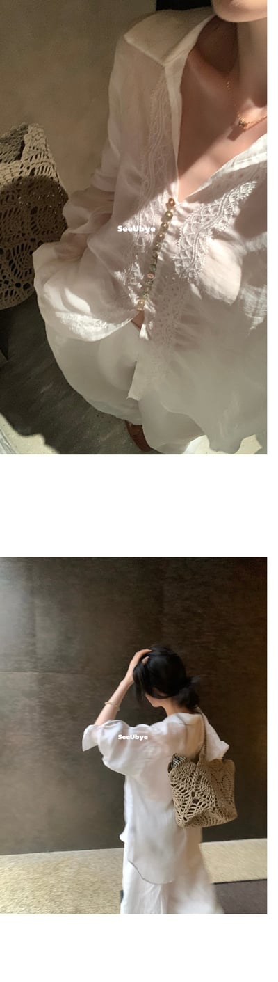 柔光寧麻貝母扣襯衫5