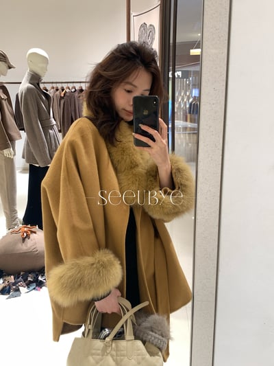 黑標｜毛毛可拆｜再送真毛領圍巾｜雙面大衣9