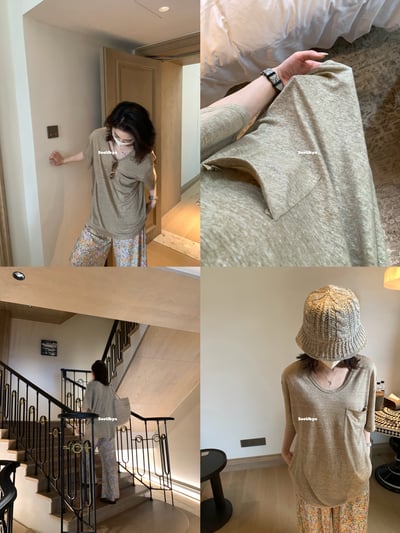 純給自己做了一件（70%亞麻）oversize tee2