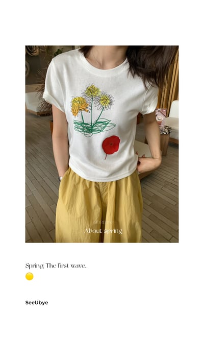 小花花（短款）純棉tee7