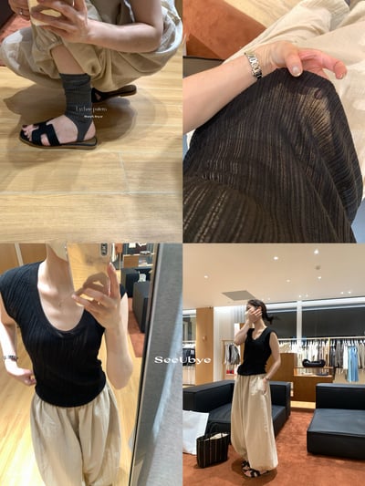 清透感｜藏肉版型u領針織衫8