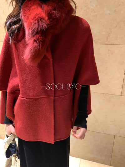 黑標|新年紅毛領furcollar雙面大衣1