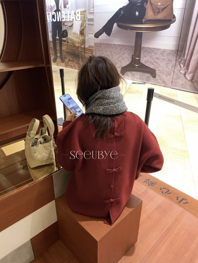 盤扣中國紅｜新年聖誕毛衣1