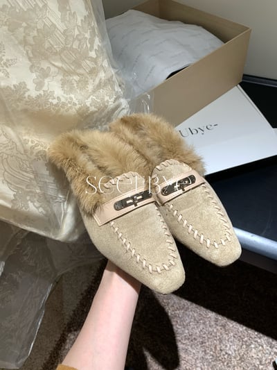 水貂毛毛穆勒鞋1