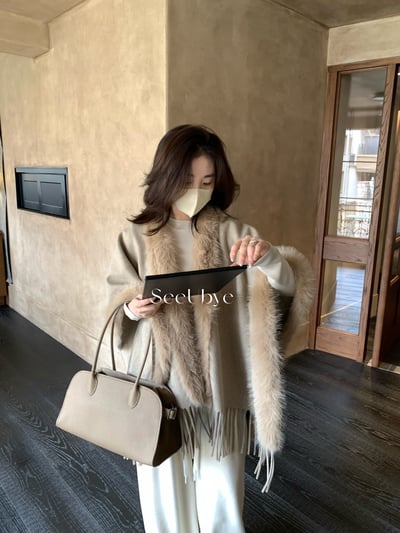 人生狐狸毛斗篷｜超溫暖壁爐8