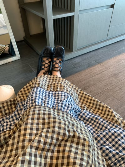 Retro|三段拼的重工格子蓬蓬裙2