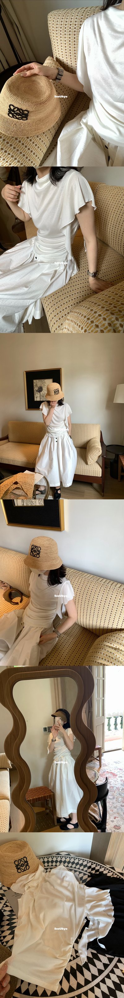 木耳邊（超遮手臂）莫代爾棉tee6