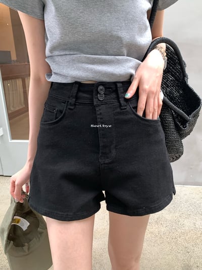 360度牛仔高腰小黑褲6