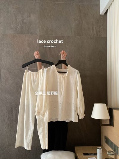 黑標|南法假日全手工勾花｜100% 全棉家居服3