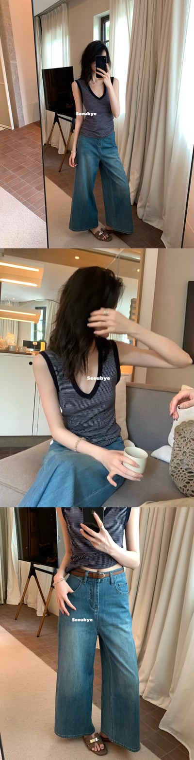 質感在線的桃心條紋背心7