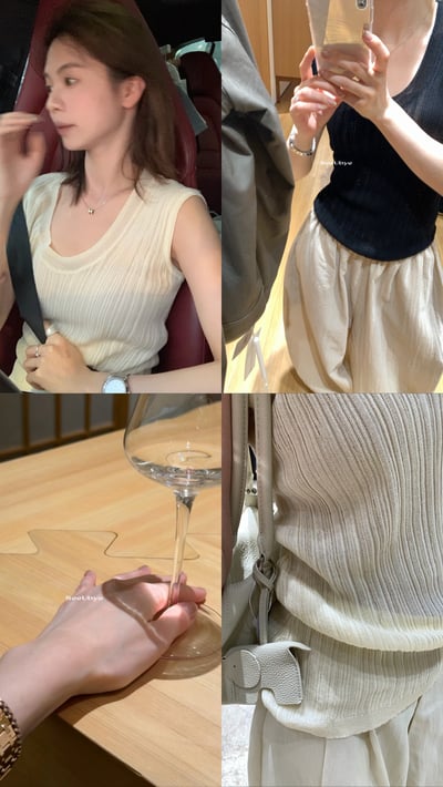 清透感｜藏肉版型u領針織衫2