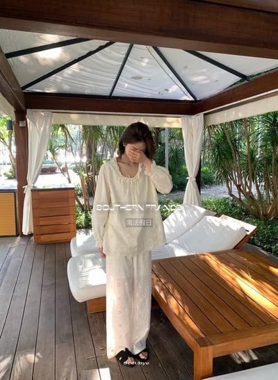 黑標|南法假日全手工勾花｜100% 全棉家居服4