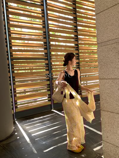 好春的黃花花裙3