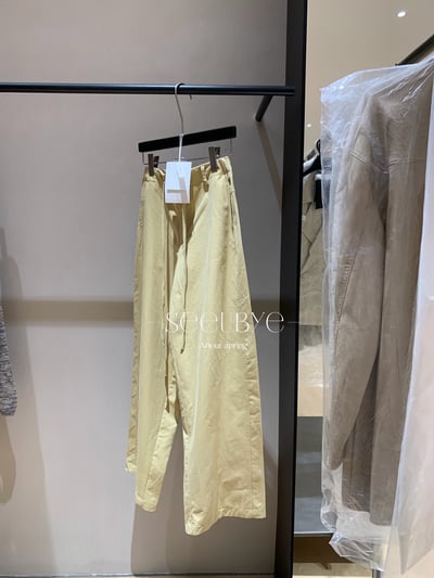 淡黃drawstring直筒褲6