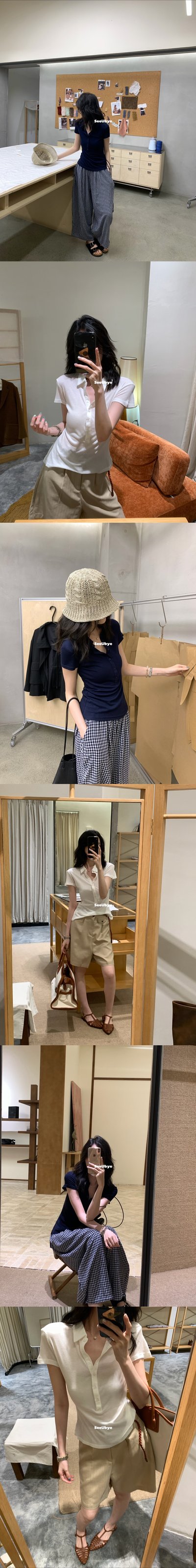 半開扣正肩紙片上衣5