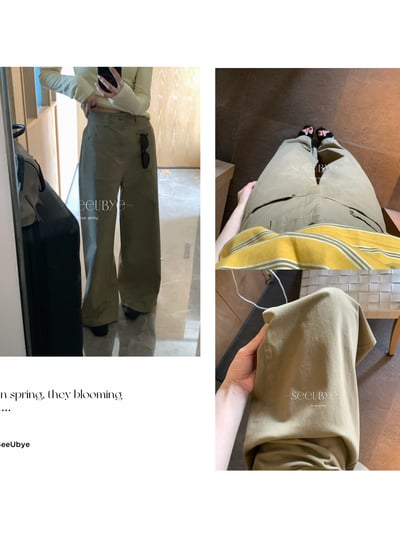 咖調工裝水洗軟牛仔褲2