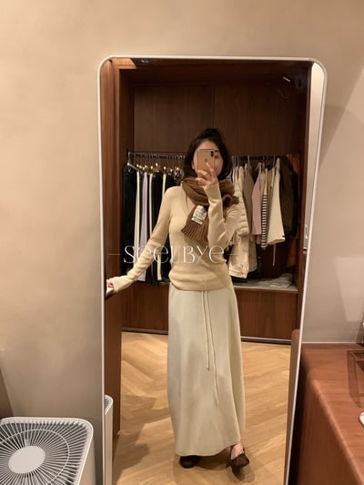 羊絨微傘狀半身裙3