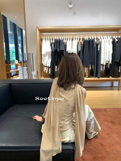 一件 柔霧盪領披肩衫｜兩種穿法2