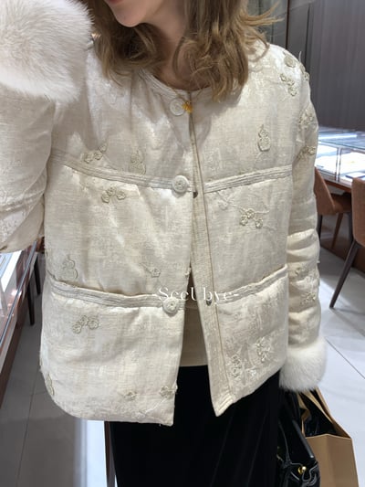 新年新中式福祿香檳羽絨外套8